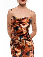 Delilah Watercolour Satin Slip Dress