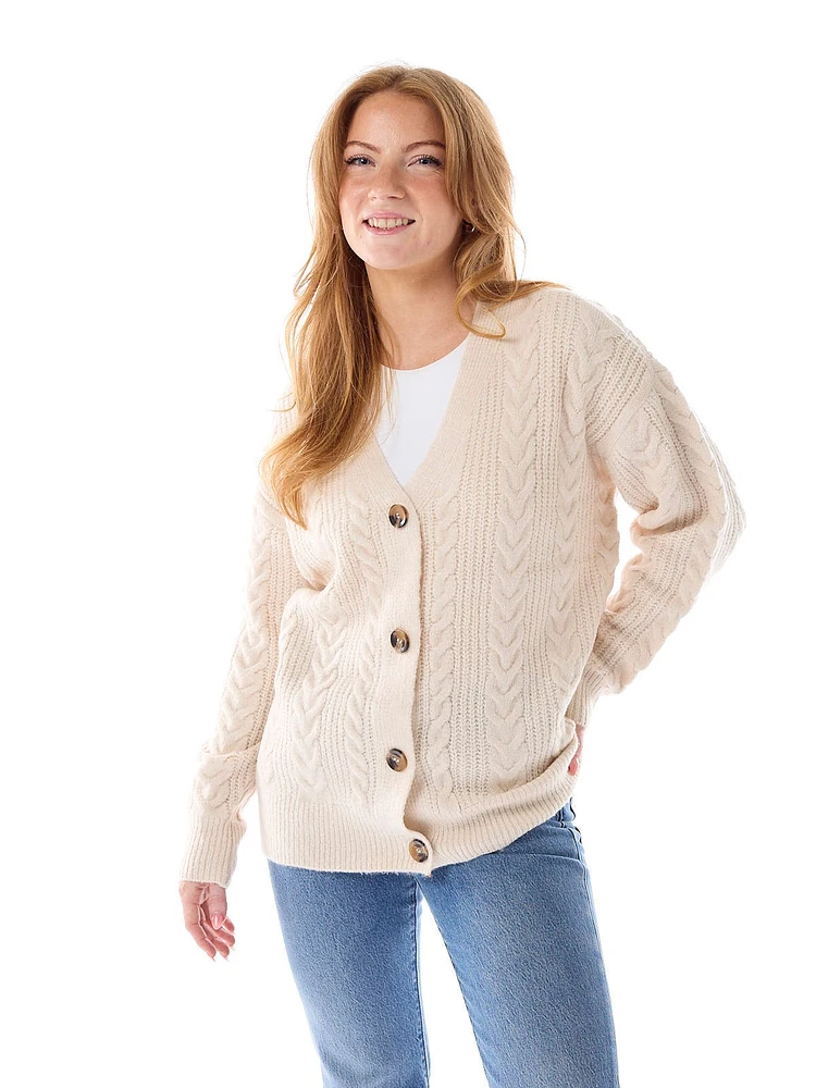 Lottie Oversized Cable Button Cardigan