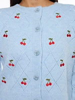 Lacey Cherry Button Cardigan