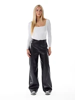 Flax-Liora Straight Faux Leather Pant