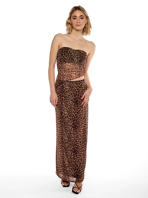 Leopard Asymmetrical Tube Top