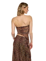 Leopard Asymmetrical Tube Top