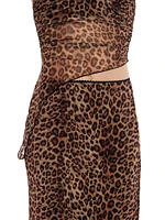 Leopard Asymmetrical Tube Top