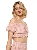 Tess Floral Off The Shoulder Crop Top