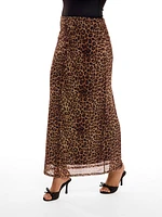 Lucy Leopard Midi Skirt
