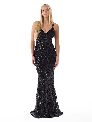 Serena Sequin Tie Back Maxi Dress