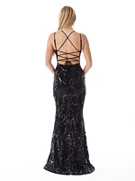 Serena Sequin Tie Back Maxi Dress