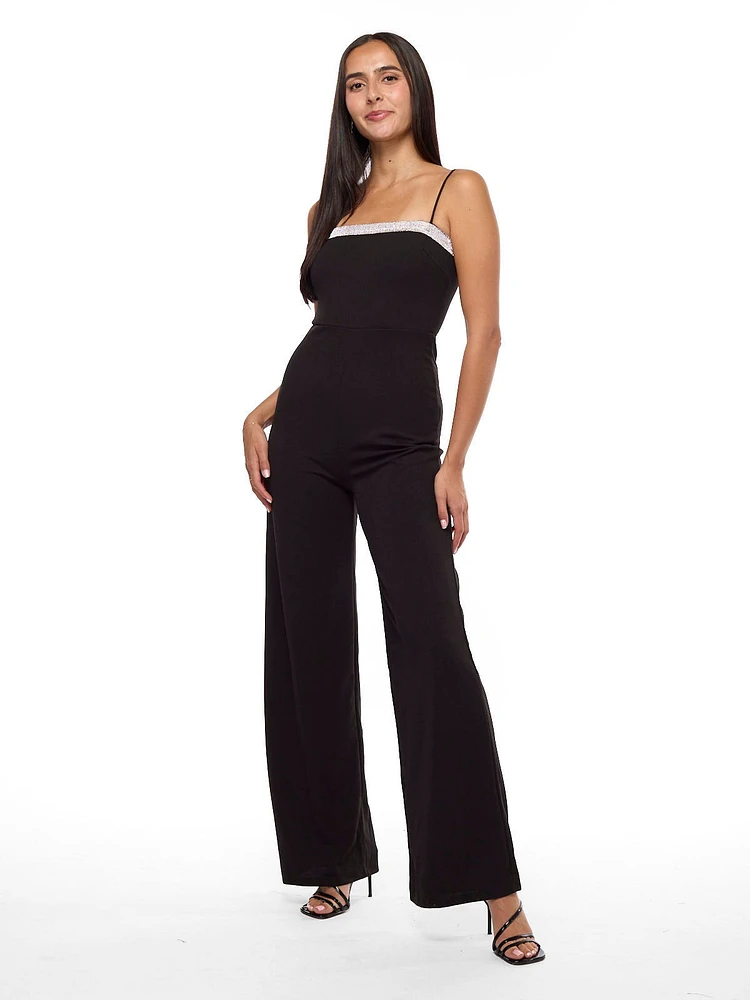 Rhinestone Top Jumpsuit