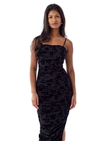 Olivia Flocking Midi Dress