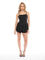 Tia Satin Tie Back Romper