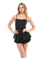 Tia Satin Tie Back Romper