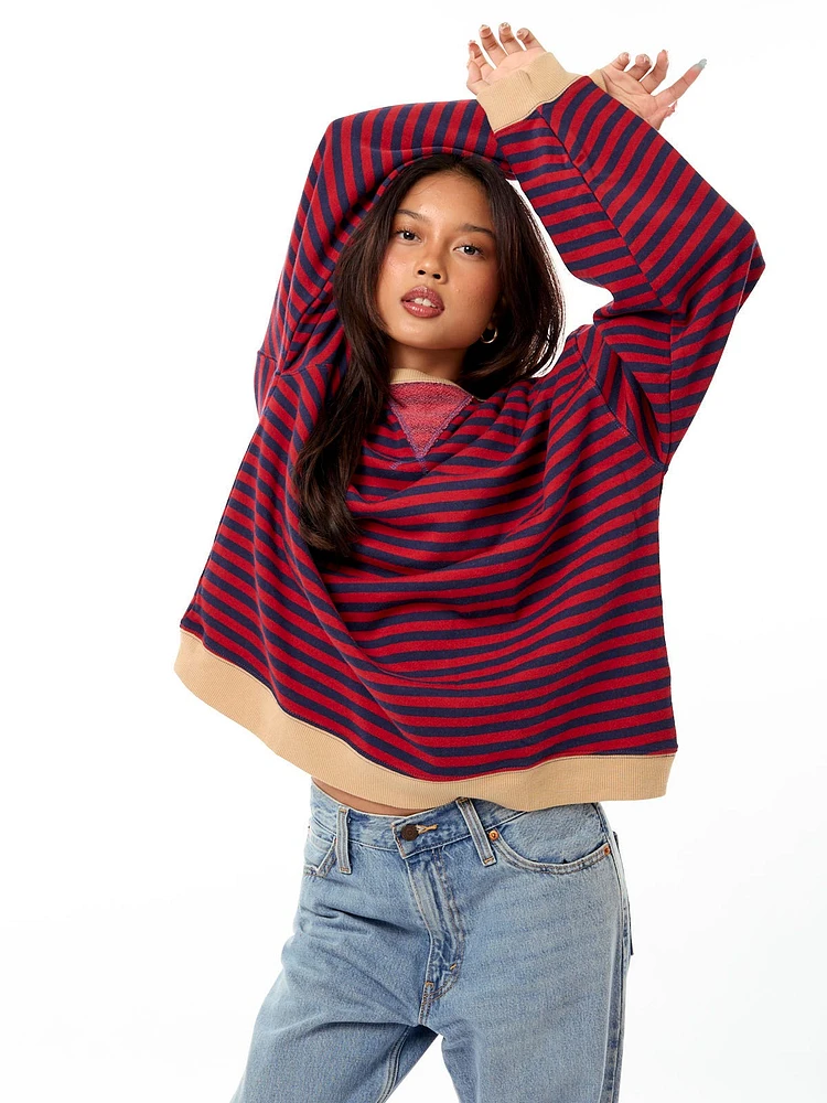 Free People Classic Striped Crew Sweater