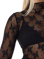 Lace Layer Long Sleeve Top