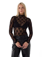 Lace Layer Long Sleeve Top