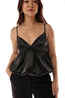 Veronica Satin Peplum Top