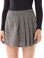 Plaid Pleated Mini Skirt