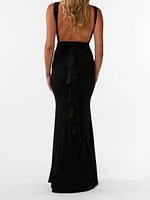 Red Carpet Bow Back Maxi Dress