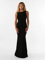 Red Carpet Bow Back Maxi Dress