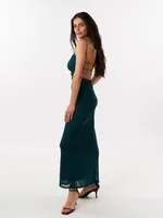 Square Neck Glitter Maxi Dress