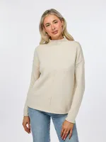 Front Seam Cozy Mockneck Sweater