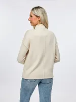 Front Seam Cozy Mockneck Sweater