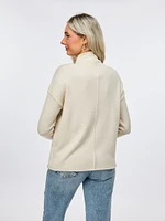 Front Seam Cozy Mockneck Sweater