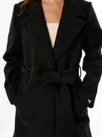 Belted 3/4 Wool Coat