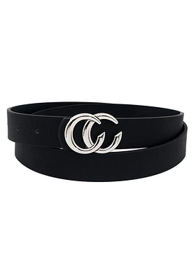 Double C Belt With Silver Buckle