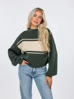 Colton Contrast Stripe Mockneck Sweater