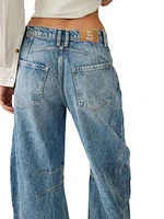 Free People Good Luck Mid Rise Barrel Jean