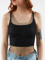 Ronda Fishnet Rhinestone Tank Top