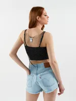 Ronda Fishnet Rhinestone Tank Top