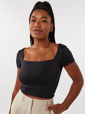 Stacy Square Neck Short Sleeve Top