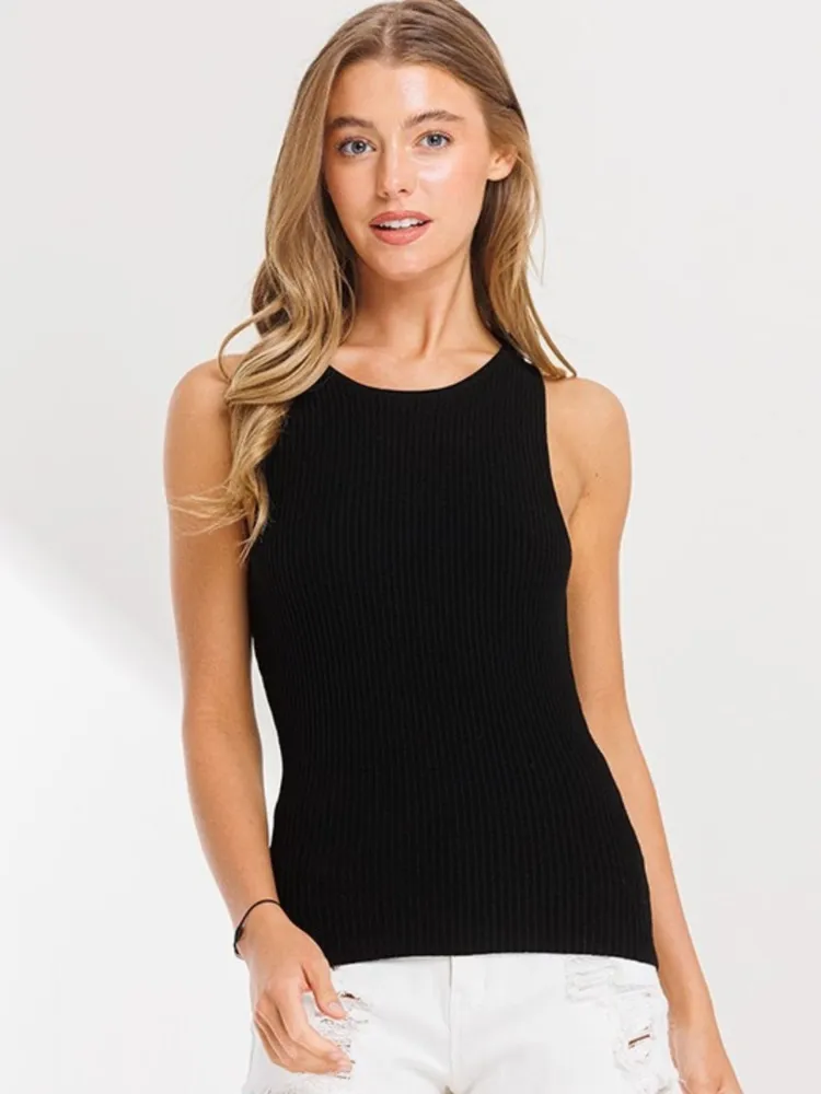 Envy and Grace Highneck Cam Rib Top