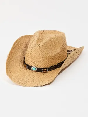 Straw Detail Cowboy Hat