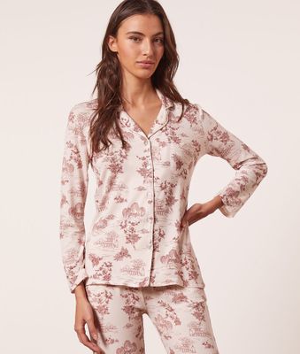 Chemise de pyjama imprimée - Alman - M - Ecru - Femme - Etam