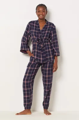 Pantalon de pyjama à carreaux - Sorjan - - Navy - Femme