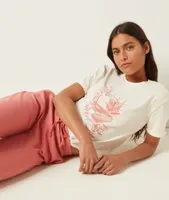 Top manches courtes imprimé - Belli - - Orange - Femme