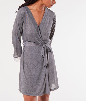 Déshabillé détails dentelle - Warm Day - - Gris - Femme