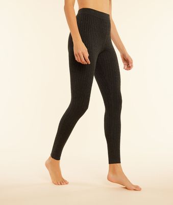 Legging cocooning effet torsadé - Torsade - - Noir - Femme