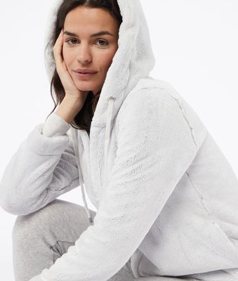 Veste polaire à capuche - Naci - - Gris Pale - Femme