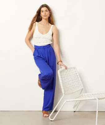 Pantalon coupe large - Heiza - - Bleu Roi - Femme