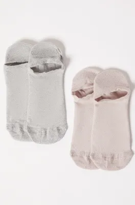 Lot de 2 paires de socquettes essentielles - Sneaker Socks - /M - Gris Pale - Femme