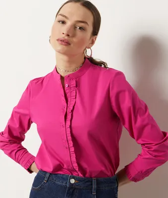 Chemise manches longues - Belli - M - Fuchsia Fonce - Femme - Etam