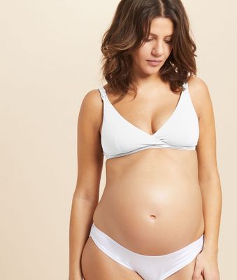 Soutien-gorge triangle cache-cœur, clips d'allaitement - Candy - - Blanc - Femme
