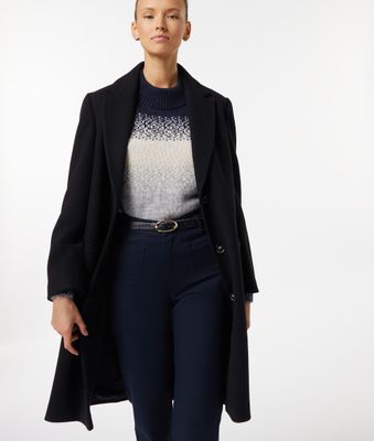 Manteau long coupe droite - Victoria - - Noir - Femme