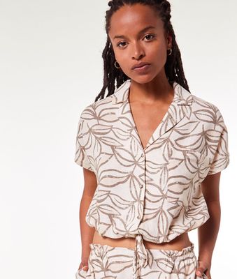 Chemise de pyjama imprimée - Rymel - - Beige - Femme