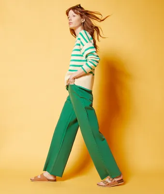 Jean coupe large 100% coton - Camomil - - Vert - Femme