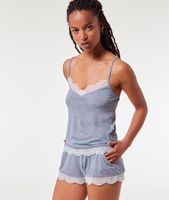 Top décolleté dentelle - Warm Day - - Marine - Femme