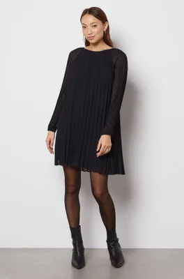 Robe courte plissée dos nu - Phillipa - - Noir - Femme